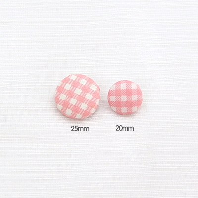 2개)20/25mm싸게단추-패턴체크(핑크)(128708)